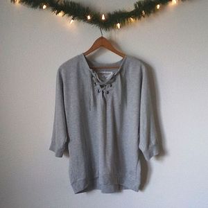 The Sweatshirt Project Grey Lace Up Sweatshirt